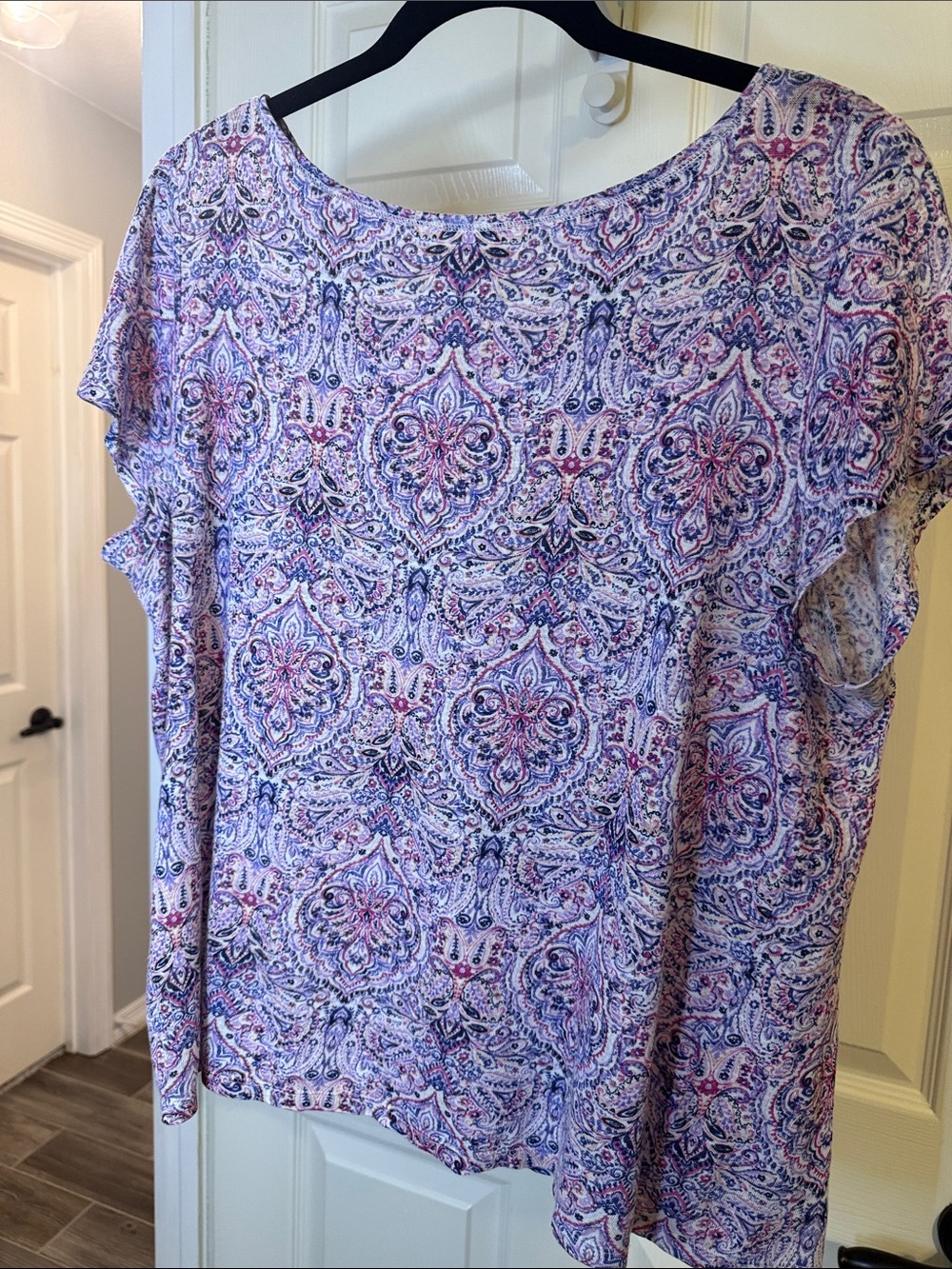 J. Jill Pattern Short Sleeve Linen Tee